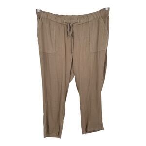 Kut from the Kloth pants Rosalie drawstring linen brown size 2X